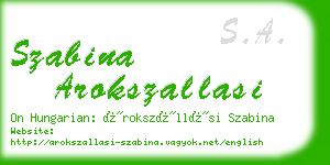 szabina arokszallasi business card